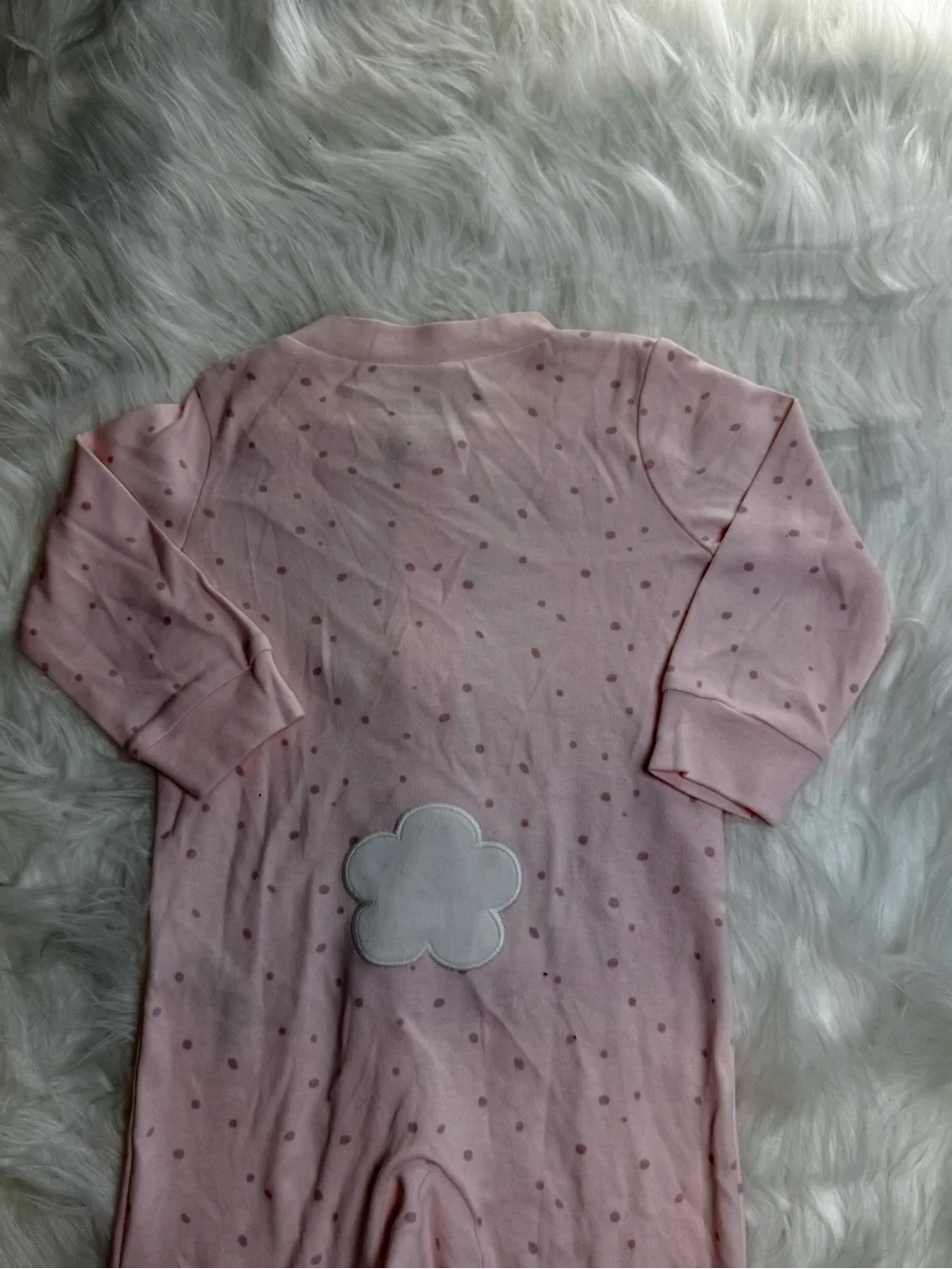 Carter's Light Pink Bunny Footed One-Piece Pajamas 9m